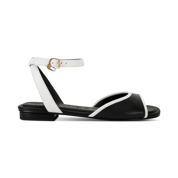 Karl Lagerfeld Paris Women's Cabria Ankle Strap Flat Sandals - Picture 2 of 4